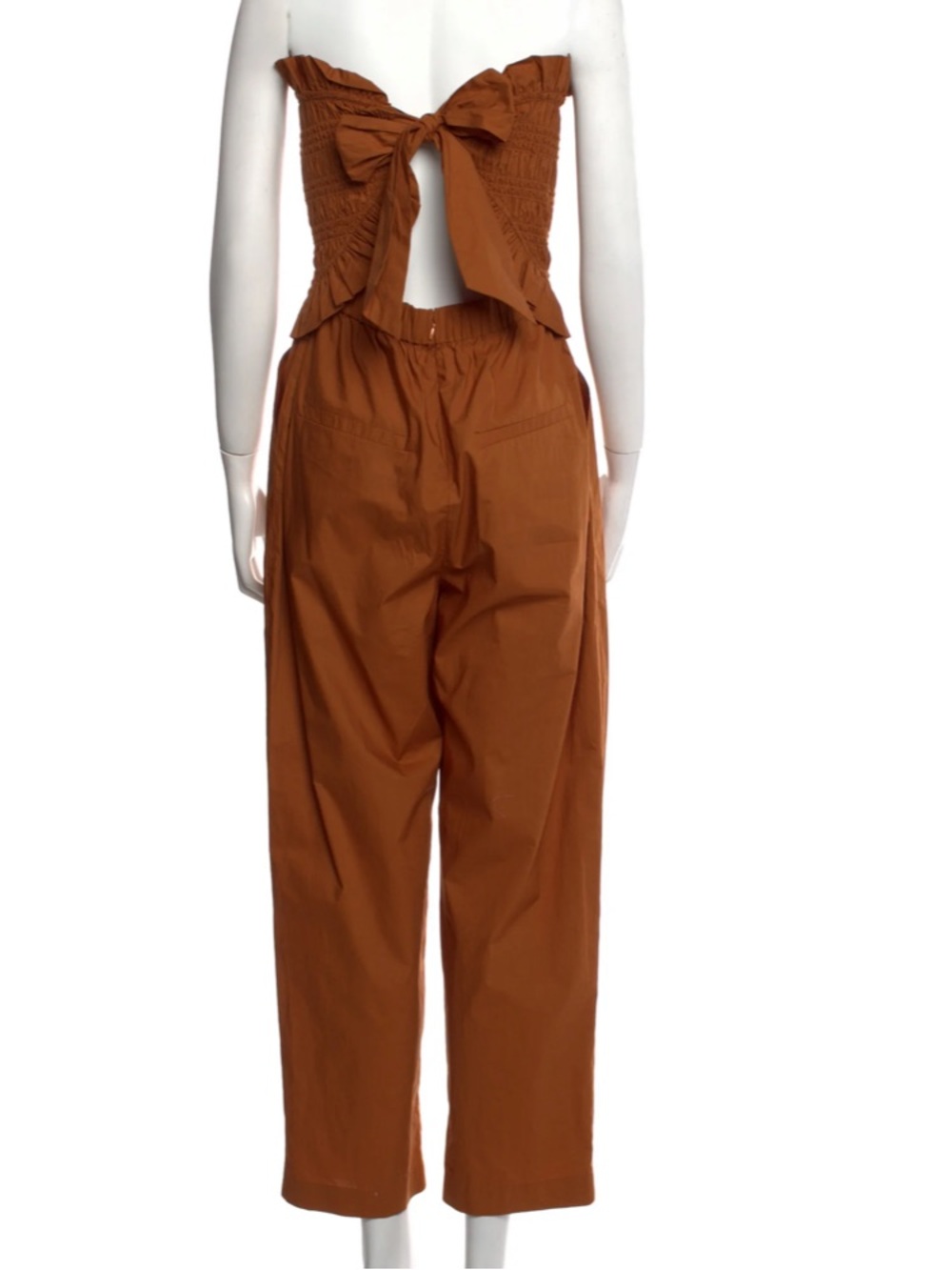 Sea NY Ruffle Strapless Jumpsuit - Rust Color - Picture 2 of 4